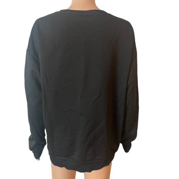 Romwe Sweatshirt Womens L Black Skull Graphic Pullover Long Sleeve Gothic Casual - Picture 2 of 8